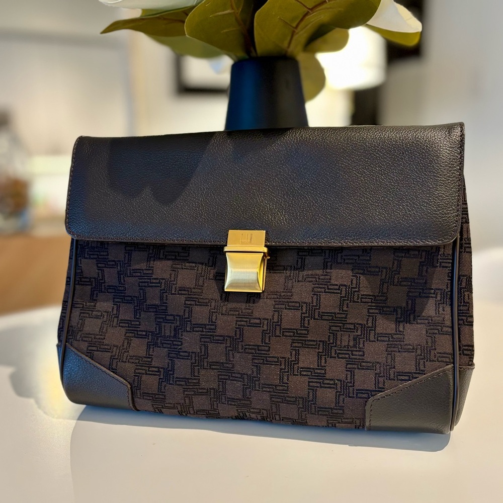 DUNHILL Unisex Pochette Clutch Brown Authentic!!!!